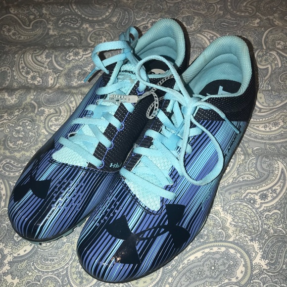 Unisex Under Armour Blue Cleats - Picture 1 of 5